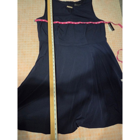 Connected Apparel Fit Flare Dress Womens 20W Navy Gold Bar Professional Classic - Picture 5 of 5